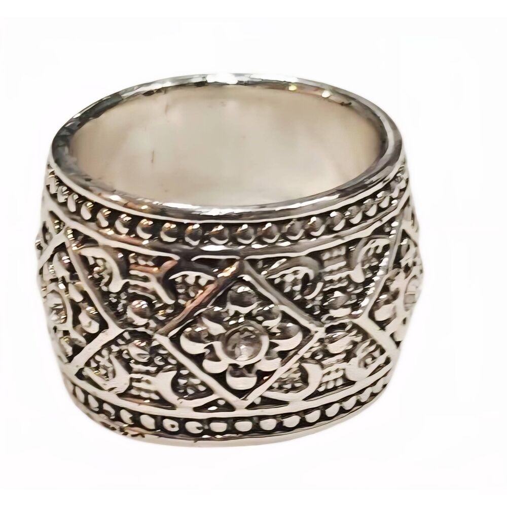 Chico's Antique Style Wide Silver‎ & CZ Ring